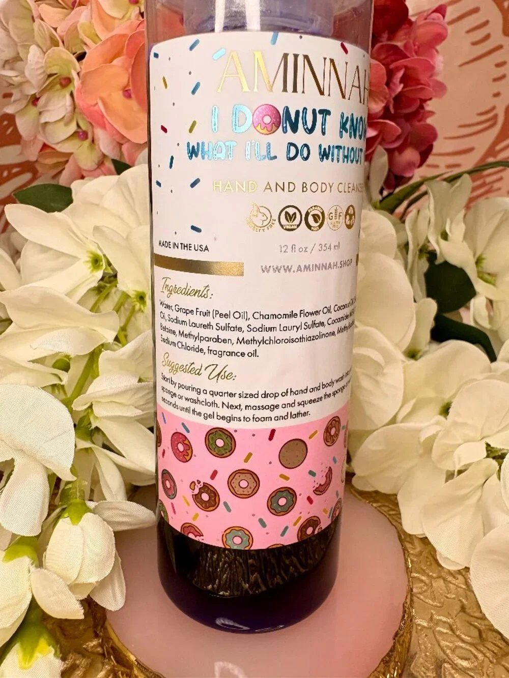 AMINNAH I Donut Know Hand & Body Foaming Cleanser – 12 oz